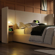 Letto matrimoniale 160x200 beige con sollevamento idraulico