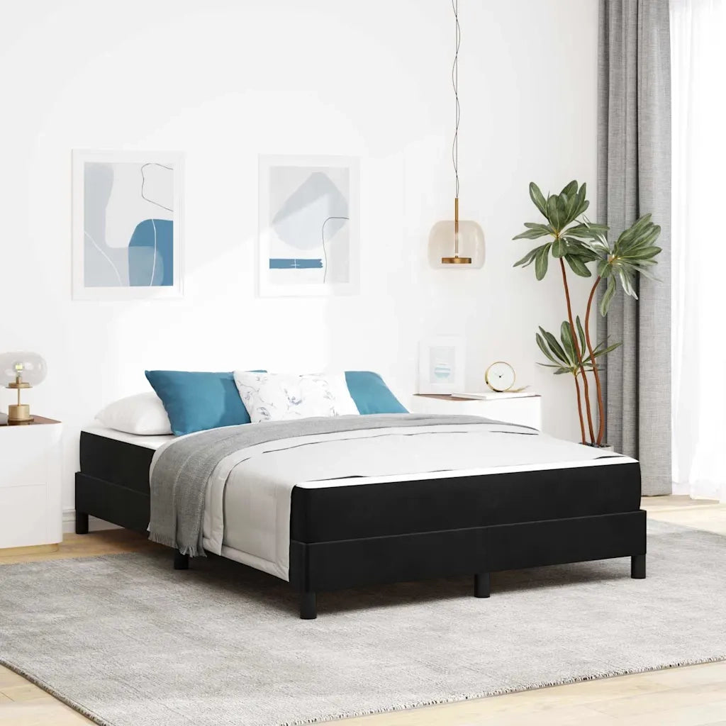 Letto a molle con materasso Nero 160 x 210 cm Tessuto 3398751