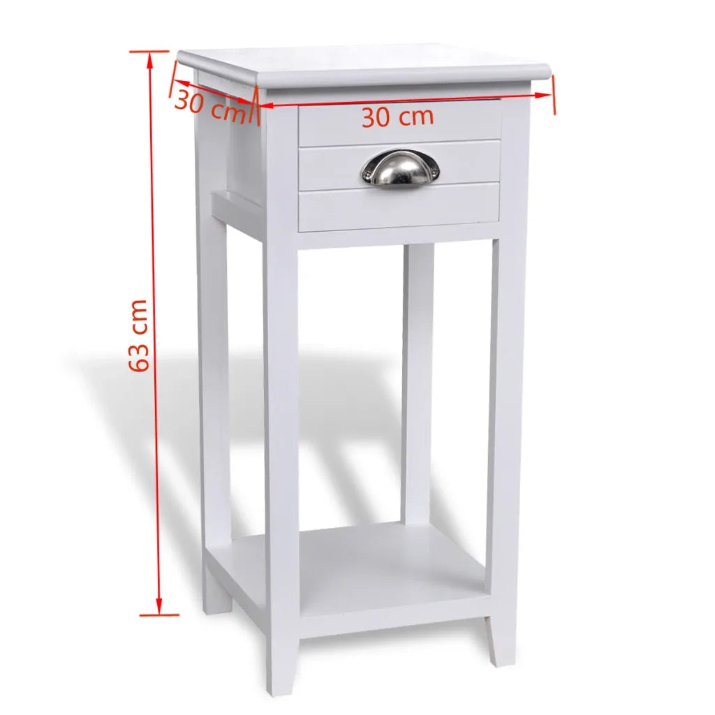 Comodino con 1 Cassetto Bianco 242040