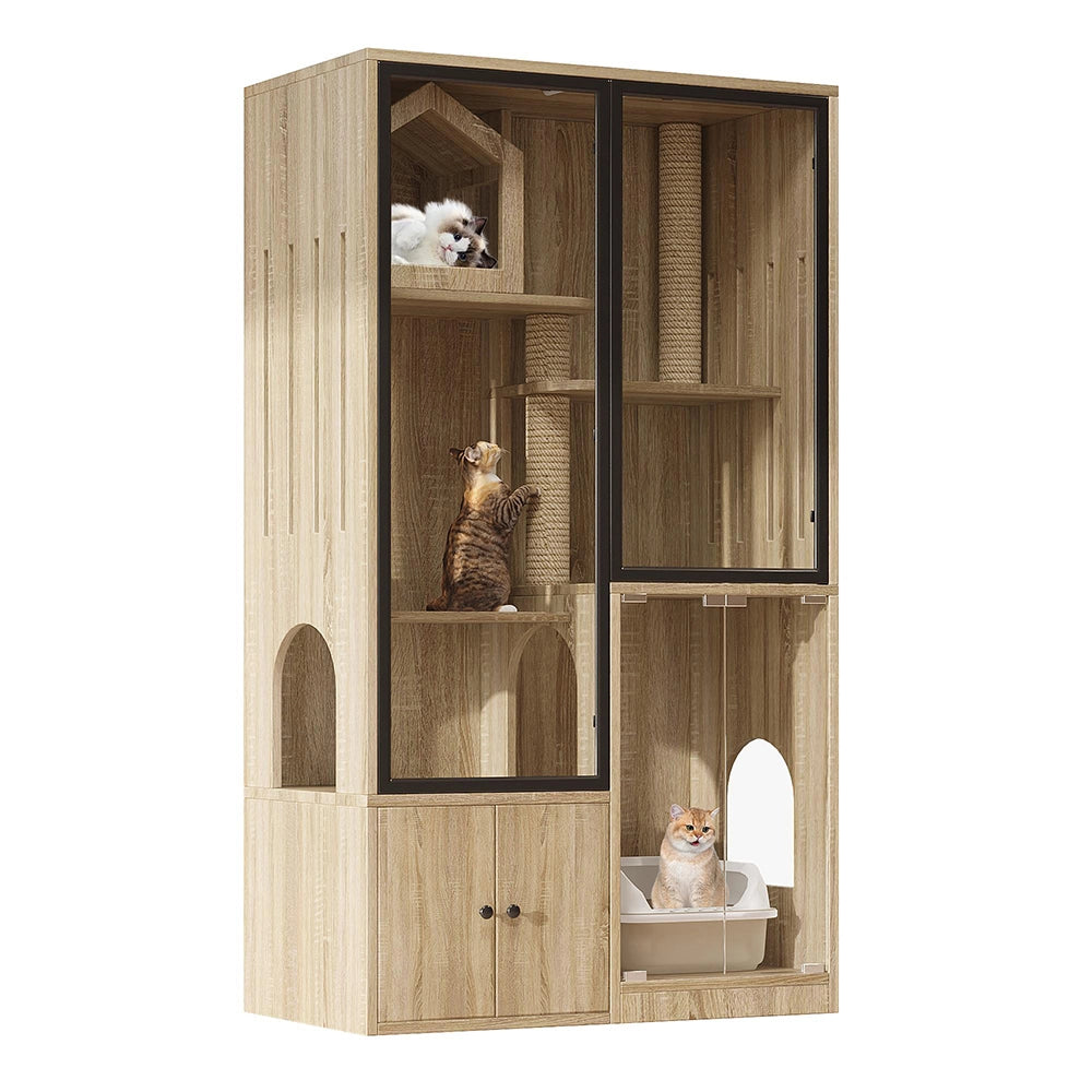 Villa per gatti 4 piani - Xylo - 90x50x160cm legno naturale
