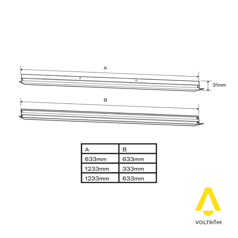 Cornice a incasso per cartongesso per pannello LED 120x30