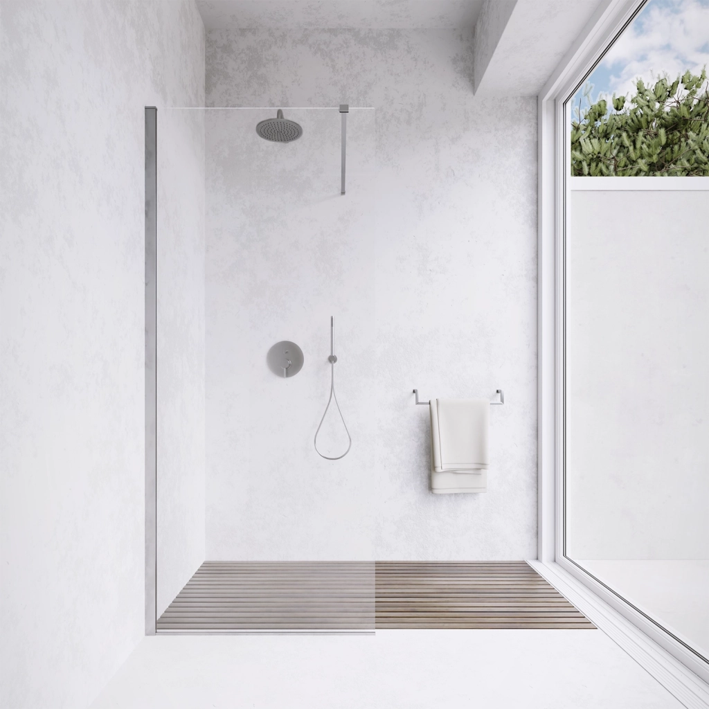 Parete doccia walk-in 90 cm 8mm trasparente anticalcare h200 | Lazaros