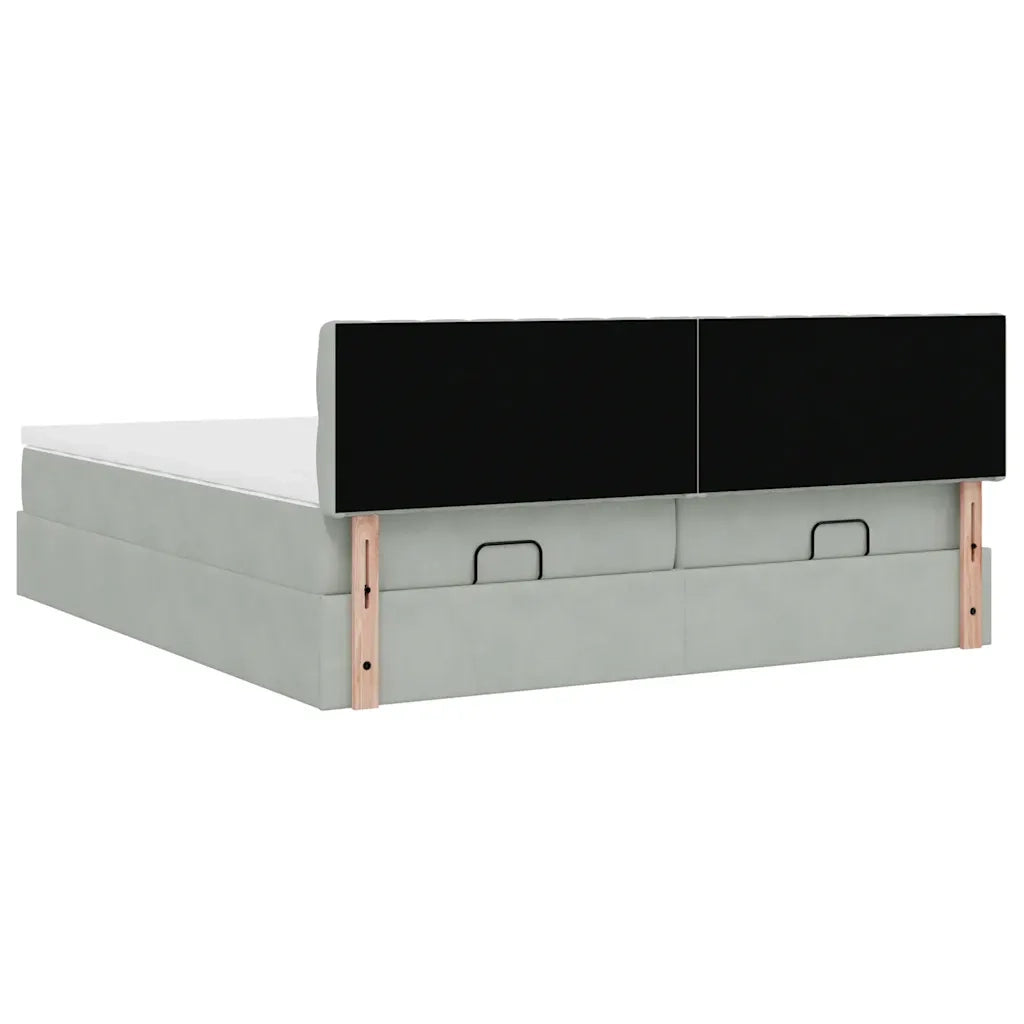 Struttura Letto Pouf con Materassi 160x200 cm in Velluto 3312086