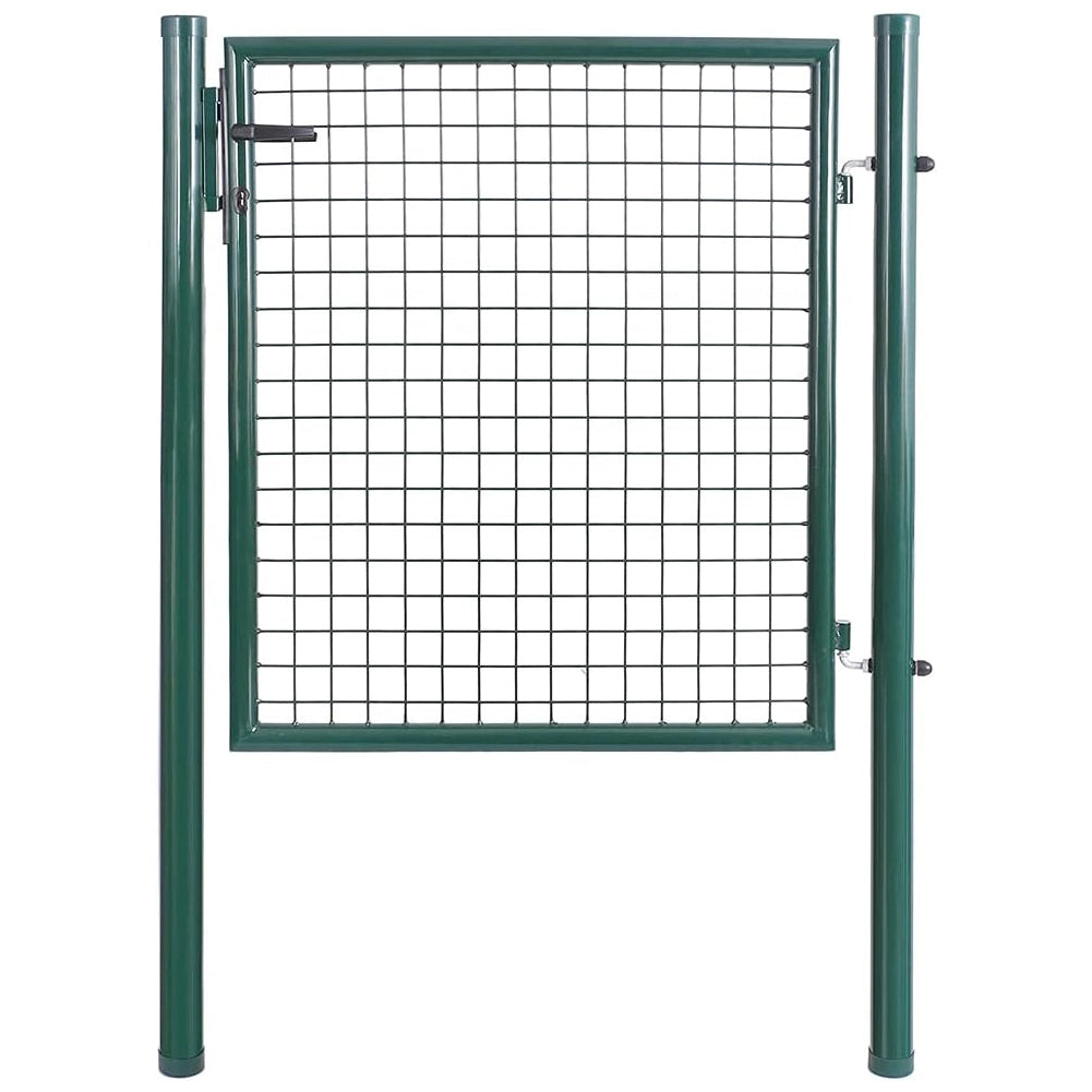 Cancello Pedonale Cancelletto Recinzione Giardino Acciaio 100x150cm con Chiave