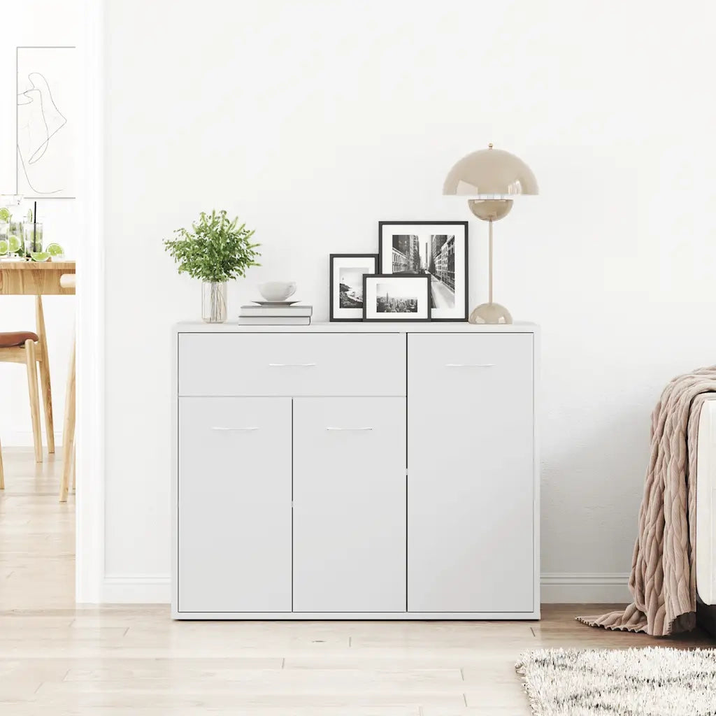 Credenza Bianca 88x30x70 cm in Legno Multistrato 800675