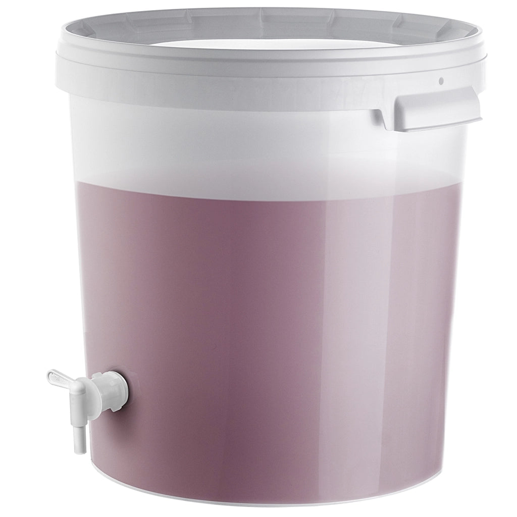 Contenitore di fermentazione KADAX da 33 litri, secchiello per vino, liquori e birra, con coperchio e rubinetto.