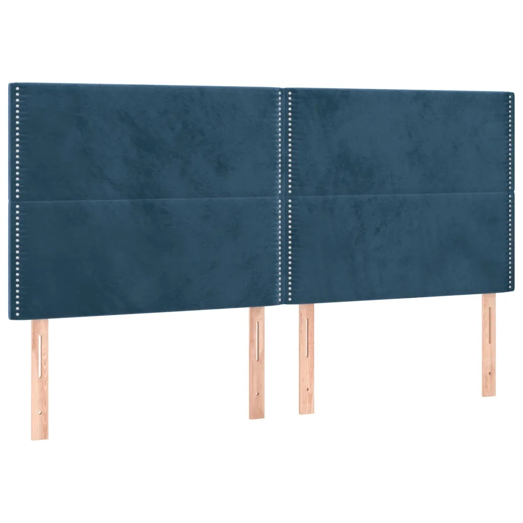 Letto a Molle con Materasso e LED Blu Scuro 200x200 cm 3136087