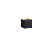 Applique Parete Interno Led Cubo Bi-direzionale Nero Oro Louis GD Trio