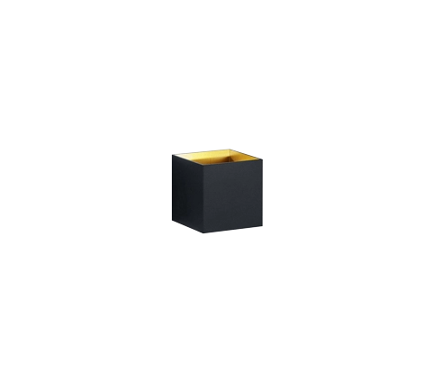 Applique Parete Interno Led Cubo Bi-direzionale Nero Oro Louis GD Trio