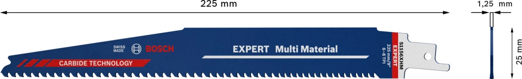 LAMA PER SEGA A GATTUCCIO BOSCH EXPERT MULTI MATERIAL  S1156XHM - 2608900391