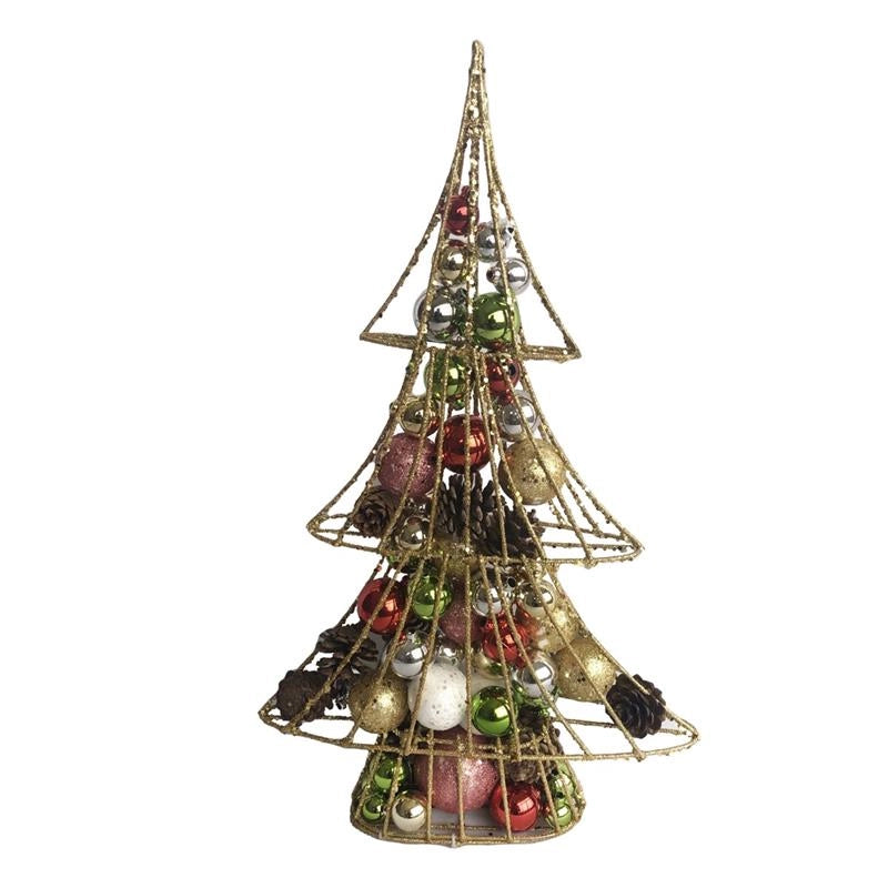CHIC ALBERO DECORATIVO CON SFERE MULTICOLOR CM. H45X28X6CM