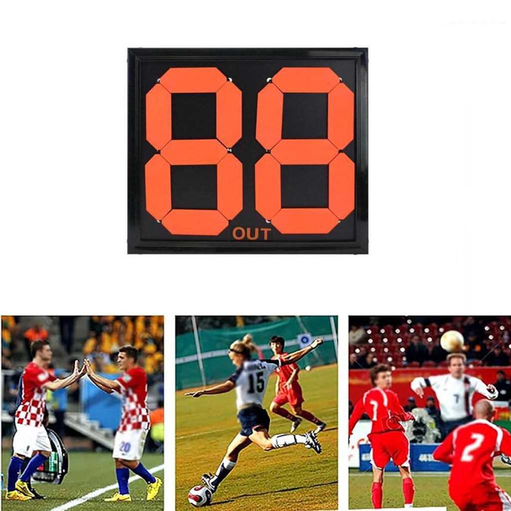 TABELLONE CALCIO SPORT SOSTITUZIONI CAMBI TABELLA ARBITRO A 2 CIFRE FRONTE/RETRO