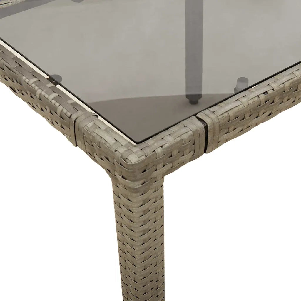 Set Bistrò da Giardino 7 pz con Cuscini in Polyrattan Grigio 3277037