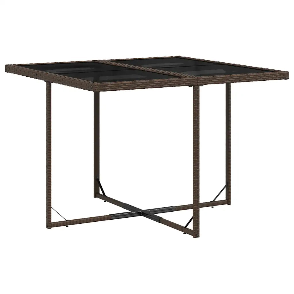 Set da Pranzo da Giardino 5pz con Cuscini in Polyrattan Marrone 3211257