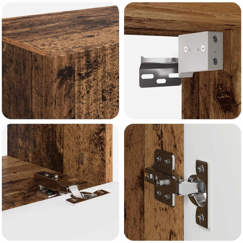 Set di Mobiletto da TV a Parete 4 pcs Legno vecchio 3408914