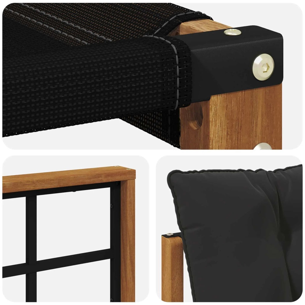 Set di divani da esterno con cuscino 7 pcs Naturale e Nero 3368887