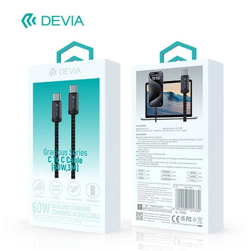 CAVO CARICA RAPIDA 3mt 60W 3A DA C A C
