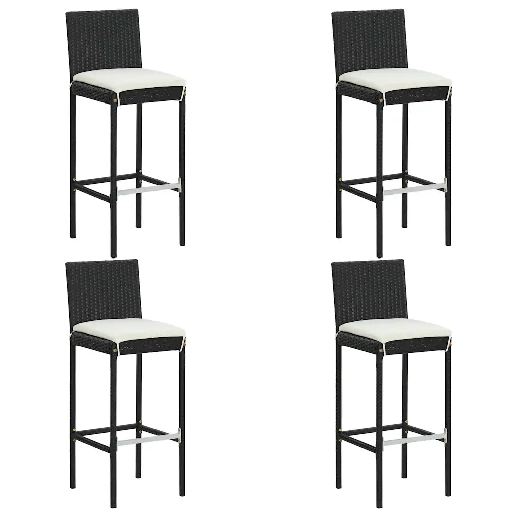 Set da Bar da Giardino 5 pz con Cuscini Nero 3067958