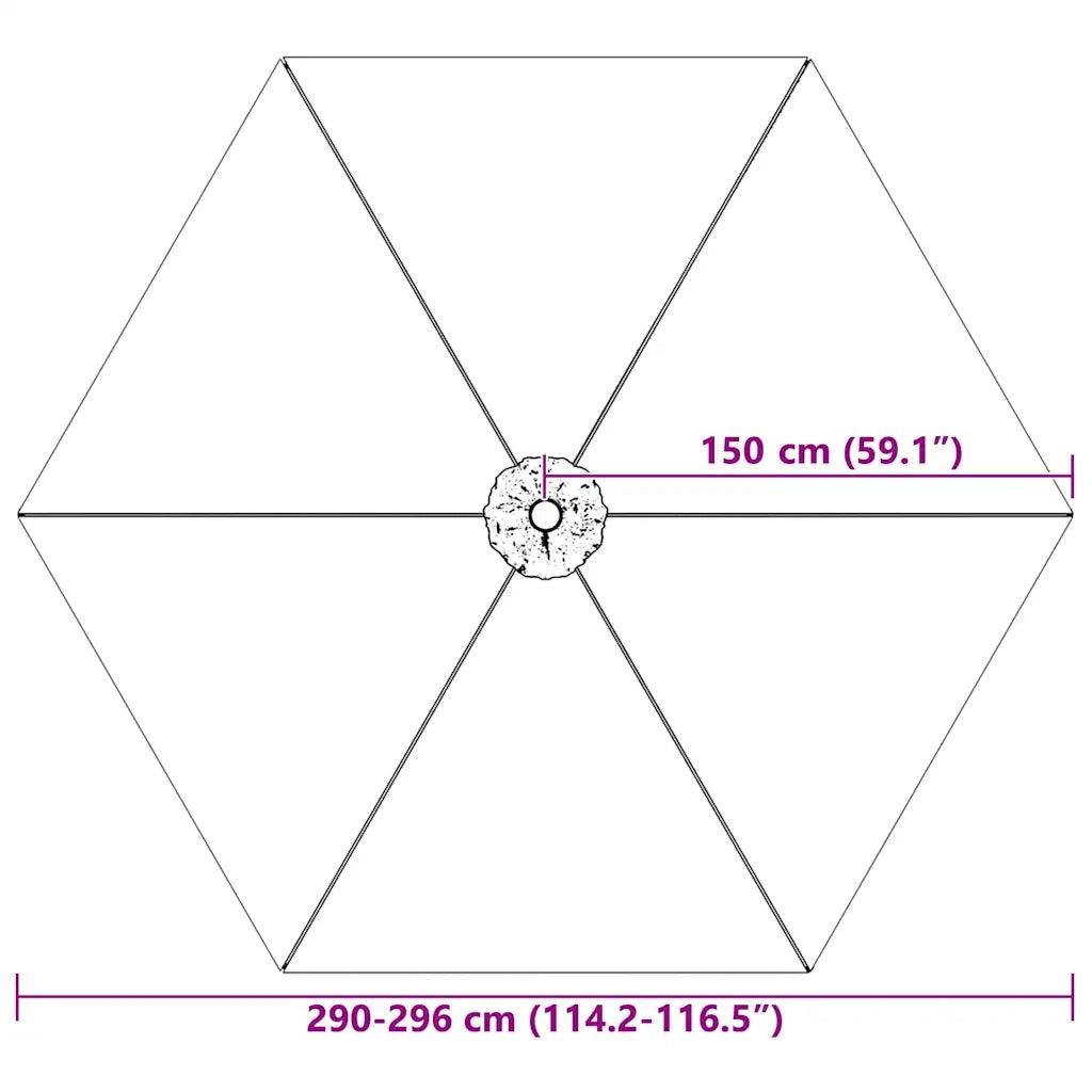 Telo di Ricambio per Ombrellone Bordeaux 300 cm 313800