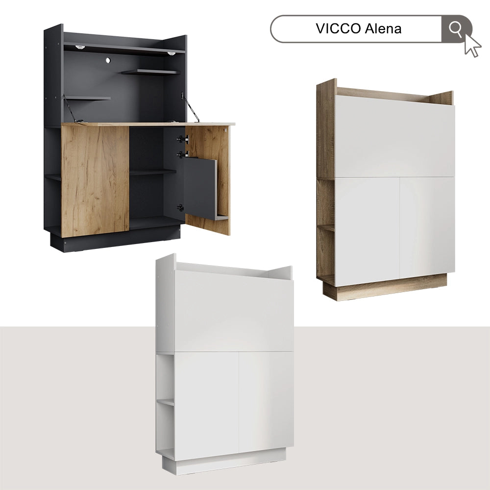 Vicco Scrivania per segretaria Bianco 85 x 27 cm