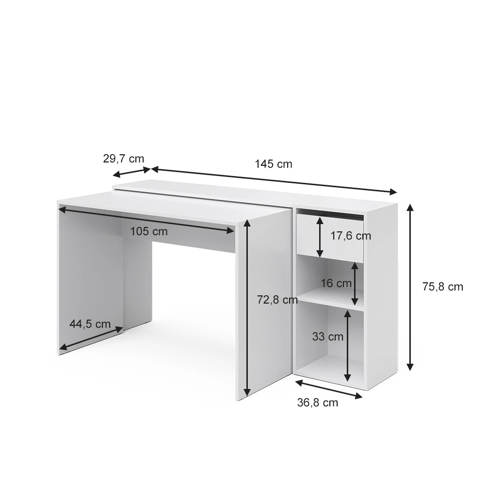 Vicco Scrivania Bianco 145 x 46.4 cm