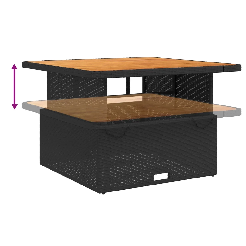 Set da Pranzo da Giardino 4 pz con Cuscini Nero in Polyrattan 3277453