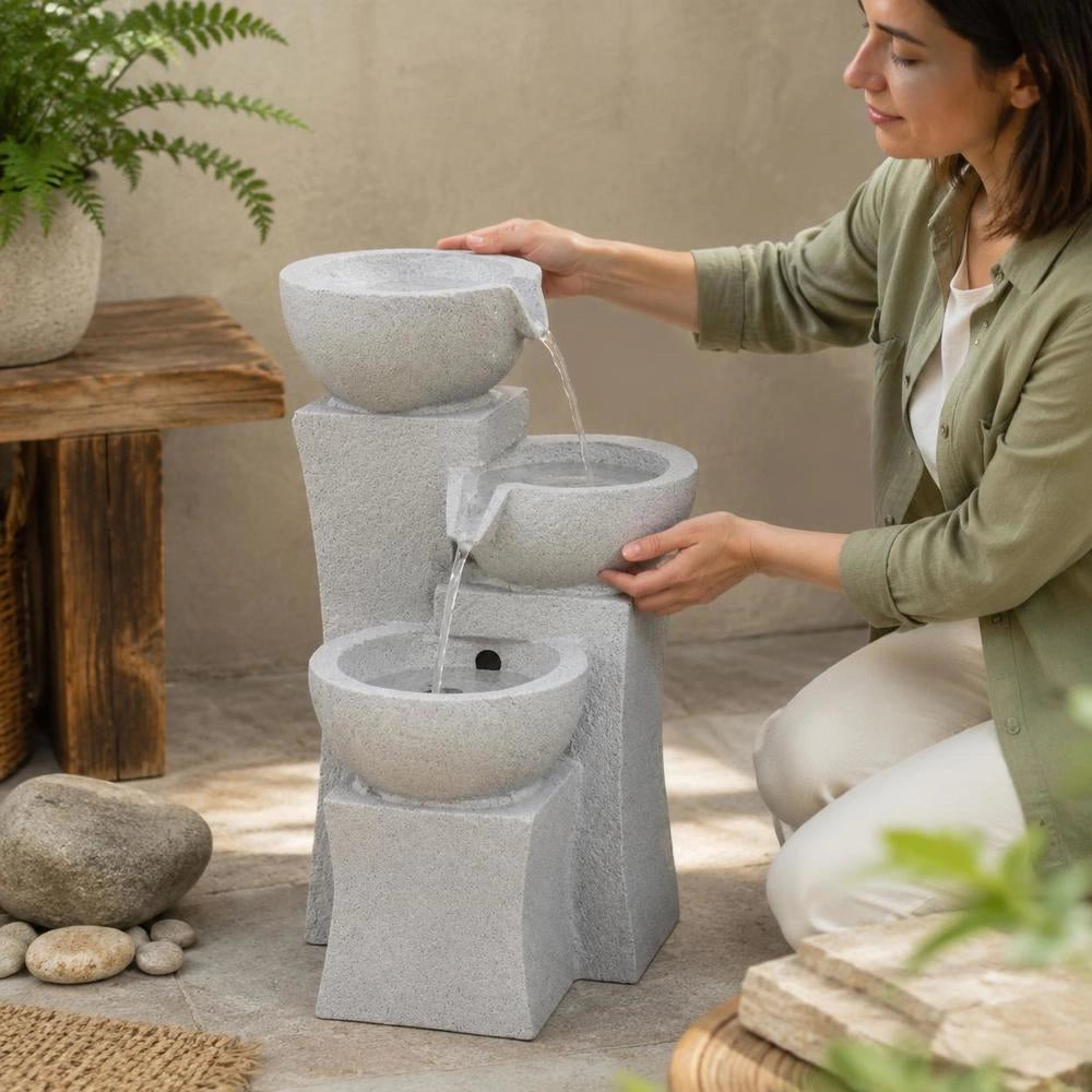 Indoor Fountain With LED Lighting, Polyresin
