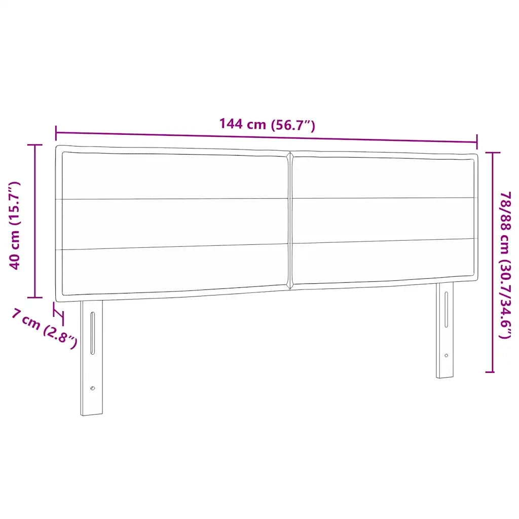 Testiera | Testata Grigio scuro 144 cm Tessuto