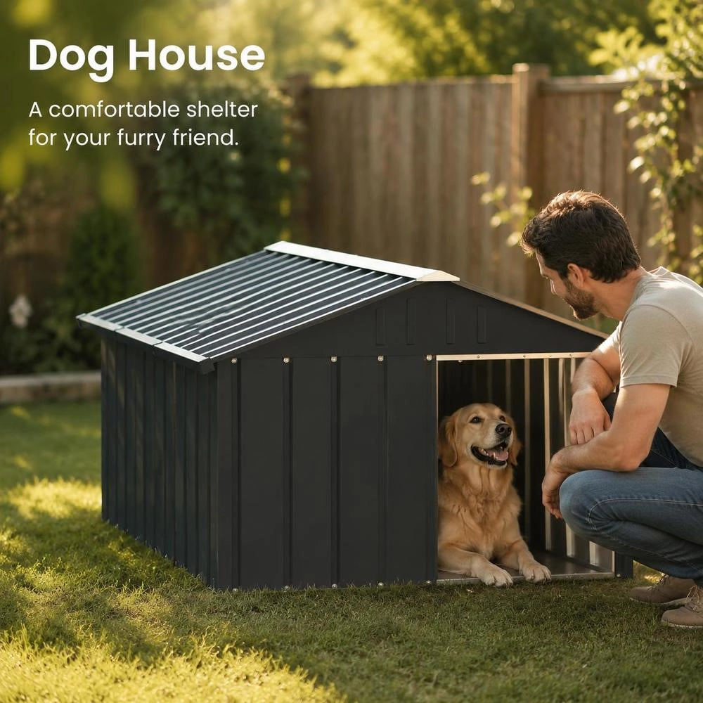 Doghouse Anthracite 116.5x153x81.5 Cm Galvanized Steel
