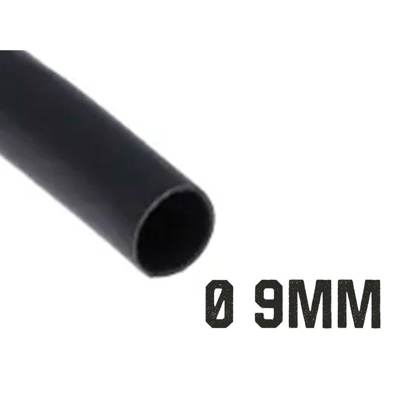 1 Metro Tubo Guaina Termorestringente Diametro 9mm Colore Nero