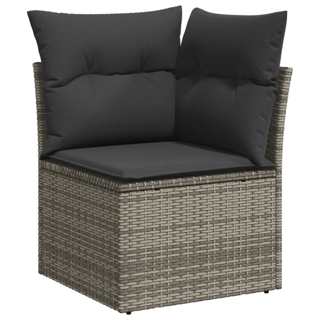 Set Divano da Giardino 6 pz con Cuscini Grigio in Polyrattan 3217700