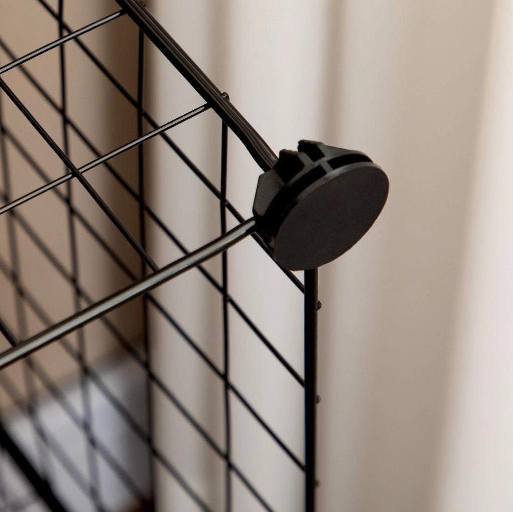 Scaffale modulare a cubi in metallo nero, 6 moduli, 35x35x35 cm, multiuso per casa e ufficio