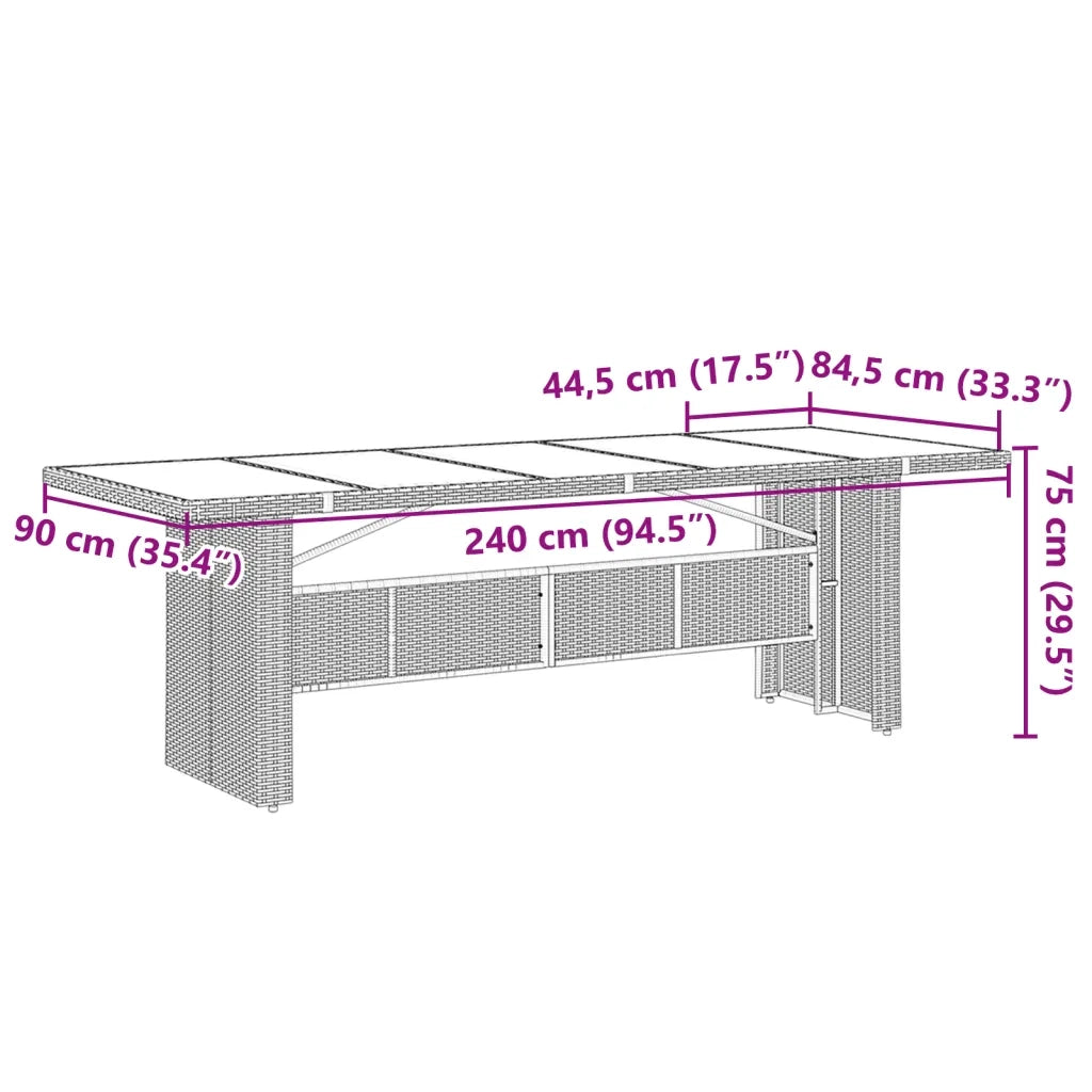 Set da Bistrò da Giardino 11 pz con Cuscini Nero in Polyrattan 3277235