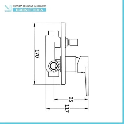 Set doccia Prima braccio 40 cm + soffione Abs 22 cm + kit doccia + miscelatore