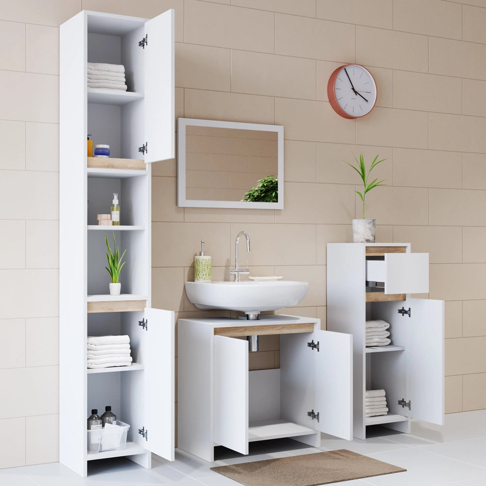 Vicco Mobile sottolavabo per bagno Bianco/Sonoma 58 x 60 cm