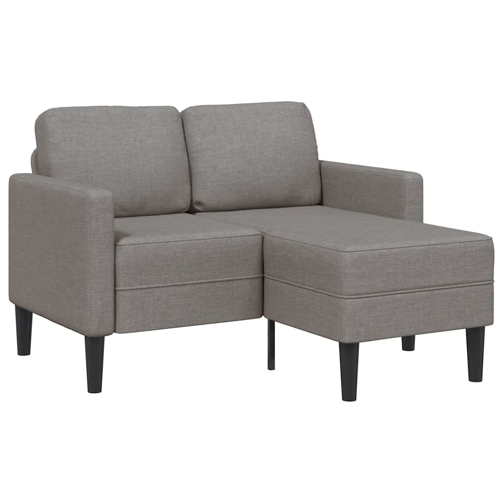 Divano 2 Posti con Chaise a L Tortora 125 cm in Tessuto 4107064