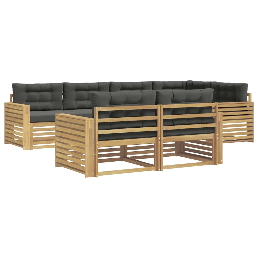 Set di divani da esterno 7 pz Bianco e Antracite Poliestere 3390652
