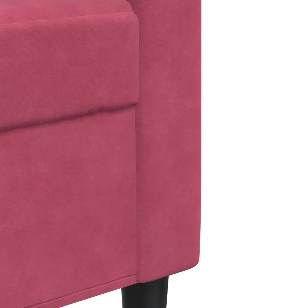 Set di Divani 3 pz con Cuscini Rosso Vino in Velluto 3278485