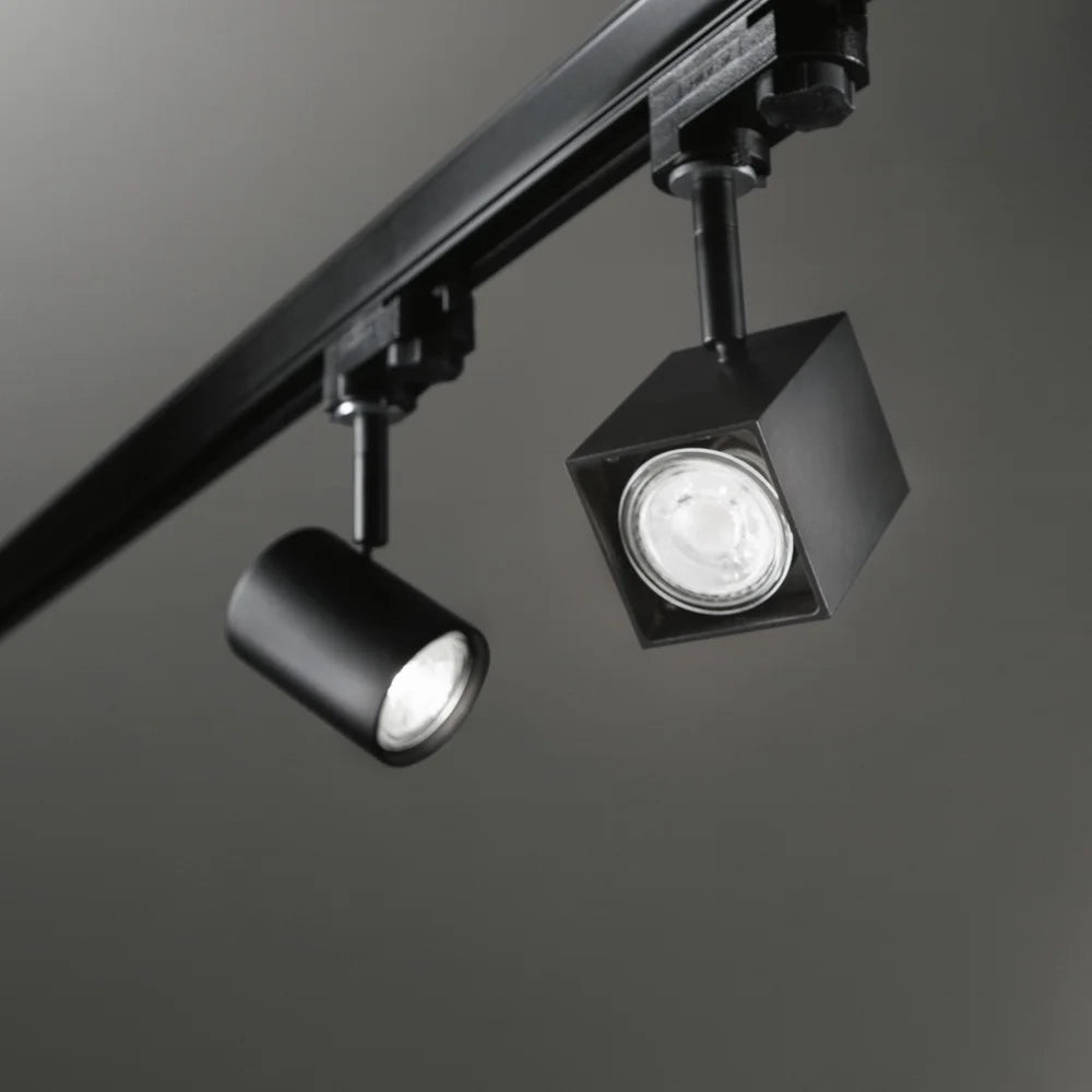 Faretto Cilindrico Spot Metallo Nero 1 Luce Gu10