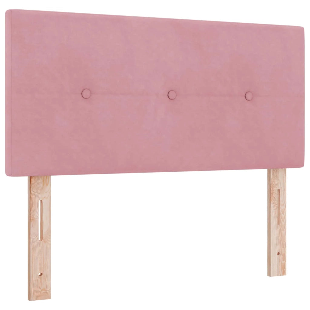 Letto con Box Spring, Materasso e LED Rosa 100 x 200 cm Velluto 3452125
