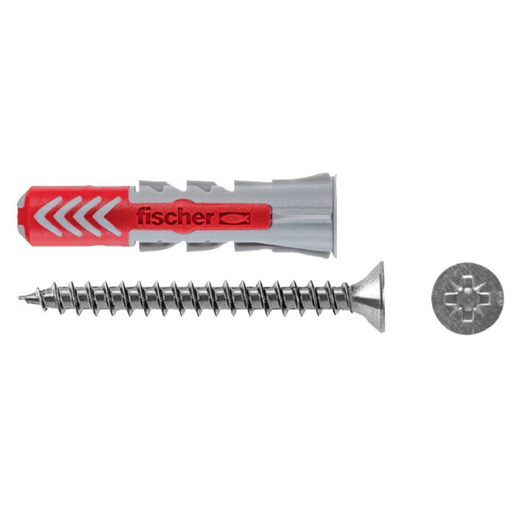 Tassello in nylon con vite testa svasata piana per cartongesso modello duopower  ?6x30  Fischer italia s.r.l.