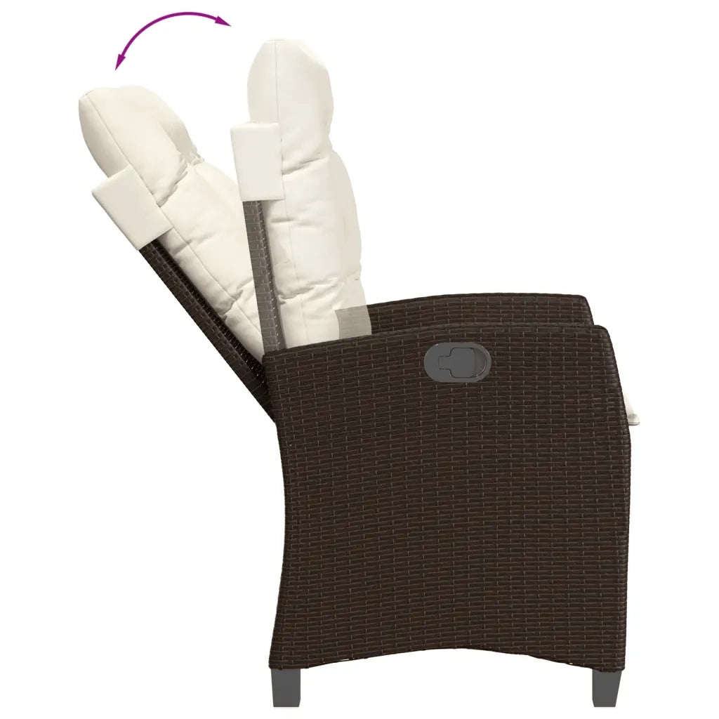 Set da Pranzo da Giardino 9pz con Cuscini Marrone in Polyrattan 3212780