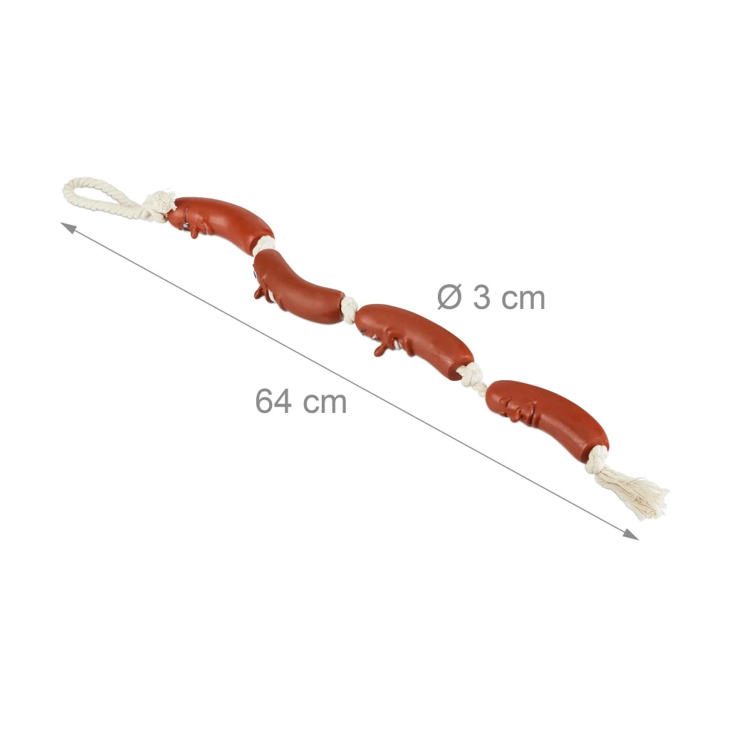 Divertente gioco da mordere per cani 64 x 3 cm ideale per masticazione silenziosa in poliestere rosso 13_0003994