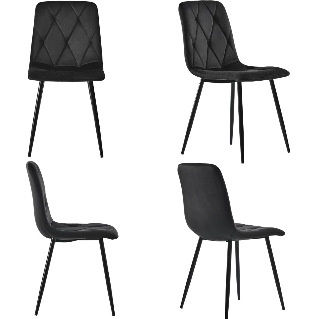 Set tavolo rotondo con 4 sedie MDF effetto marmo