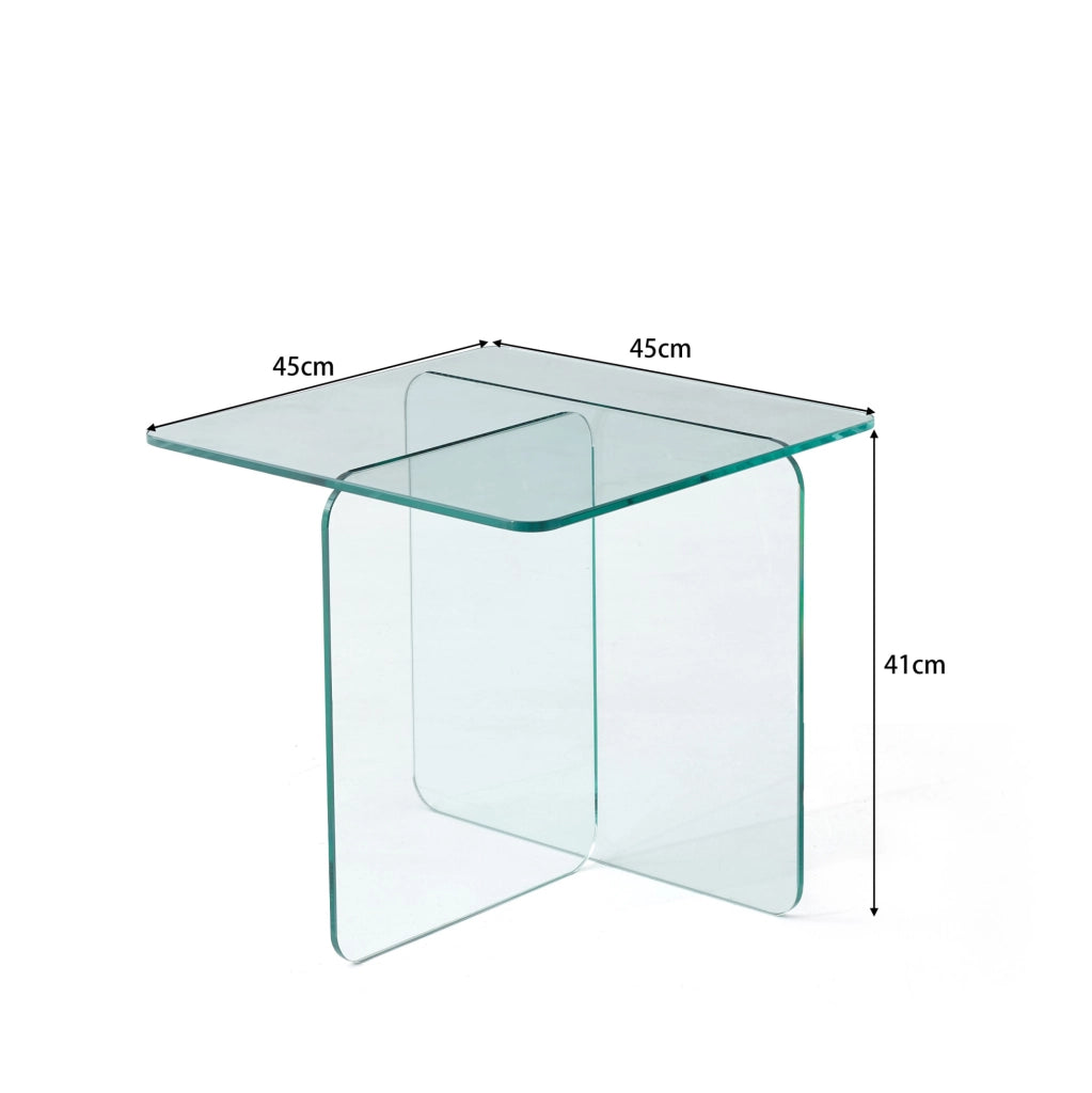 TAVOLINO Laterale 45x45x51 cm Vetro Trasparente