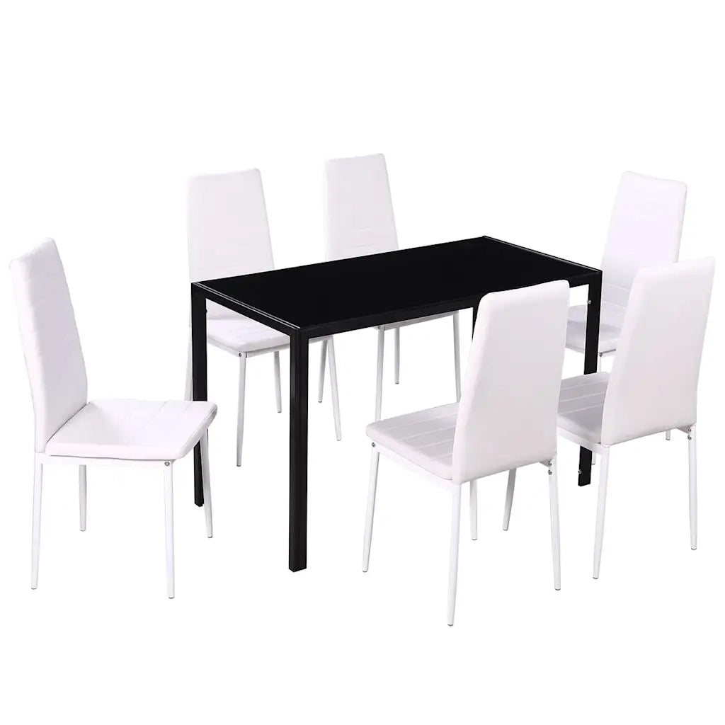 Set da Pranzo 7 pz Nero e Bianco 242988