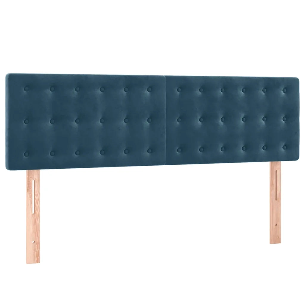Letto a Molle con Materasso e LED Blu Scuro 140x190 cm