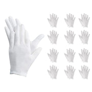 12 Paia Guanti Cotone Bianco Taglia S 7