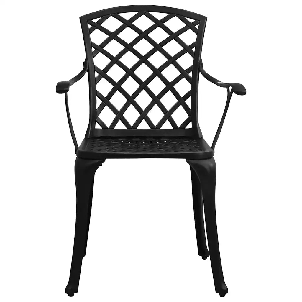 Set da Pranzo da Giardino 5 pz Nero in Alluminio Pressofuso 3216350
