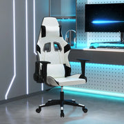 Sedia da Gaming Massaggiante Bianco e Nero in Similpelle 345520